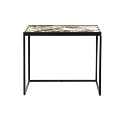 Σετ με 3 τραπέζια DKD Home Decor Μαύρο Πράσινο Χρυσό 60 x 40 x 50 cm