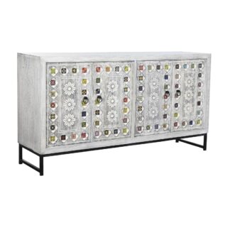 Ράφια DKD Home Decor Λευκό Μέταλλο Ξύλο από Μάνγκο 90 x 40 x 180 cm