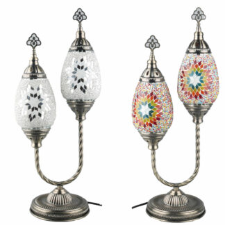 Επιτραπέζιο Φωτιστικό DKD Home Decor 32.5 x 16 x 47.5 cm 32,5 x 16 x 47,5 cm Κρυστάλλινο Μέταλλο Πολύχρωμο 220 V 50 W (x2)