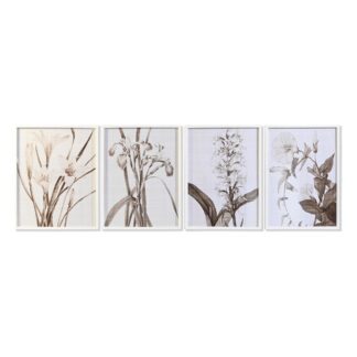 Πίνακας DKD Home Decor Έλατο Κρυστάλλινο 50 x 60 x 2,8 cm 50 x 2,8 x 60 cm Blomster (6 Τεμάχια)