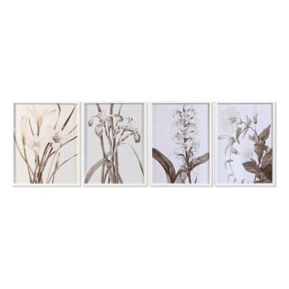 Πίνακας DKD Home Decor Κρυστάλλινο Σημύδα 55 x 70 x 2,5 cm 55 x 2,5 x 70 cm Blomster (4 Τεμάχια)