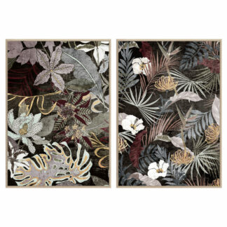 Πίνακας DKD Home Decor 102,5 x 4,3 x 142,6 cm Blomster Σύγχρονη (x2)