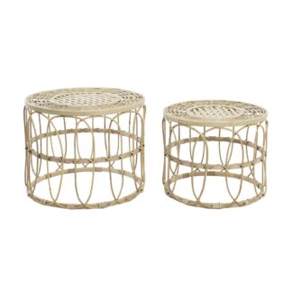 Βοηθητικό Τραπέζι DKD Home Decor Ανοιχτό καφέ Bamboo 60 x 60 x 52 cm