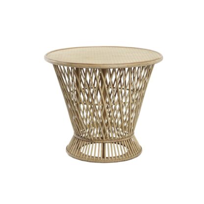 Βοηθητικό Τραπέζι DKD Home Decor Ανοιχτό καφέ Bamboo 60 x 60 x 52 cm