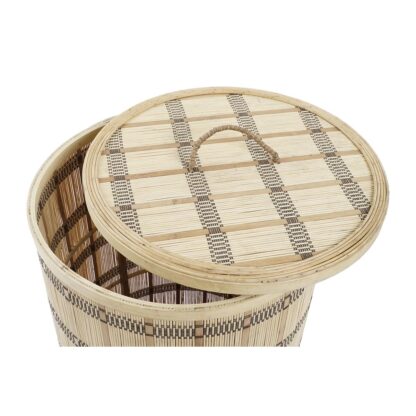 Σετ Καλαθιών DKD Home Decor Καφέ Φυσικό Bamboo 40 x 40 x 63 cm (2 Τεμάχια)