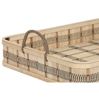 Σετ Δίσκων DKD Home Decor Ανοιχτό καφέ Bamboo 54 x 43 x 9 cm (3 Μονάδες) (x2)