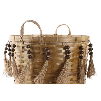 Σετ Καλαθιών DKD Home Decor Πολύχρωμο Bamboo Boho 49 x 45 x 54 cm (3 Τεμάχια)