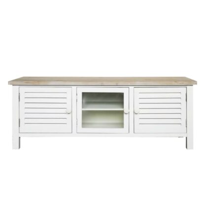 Έπιπλο Τηλεόρασης DKD Home Decor Έλατο Λευκό Ξύλο MDF 120 x 40 x 45 cm