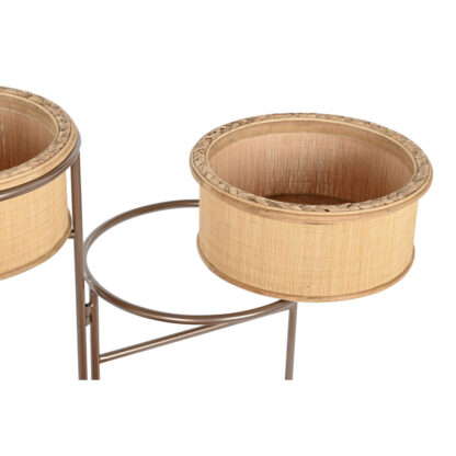 Γλάστρα DKD Home Decor Καφέ Μαύρο Bamboo Σίδερο Τροπικό 55 x 42 x 79 cm