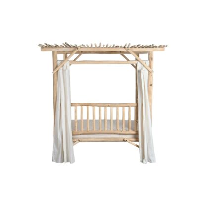 Κρεβάτι για τον κήπο DKD Home Decor Λευκό Φυσικό 200 x 180 x 200 cm