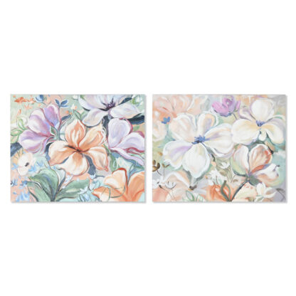 Πίνακας Home ESPRIT Blomster Shabby Chic 100 x 3,7 x 80 cm (x2)