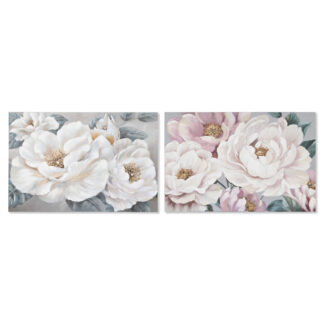 Πίνακας Home ESPRIT Blomster Shabby Chic 100 x 3,7 x 80 cm (x2)