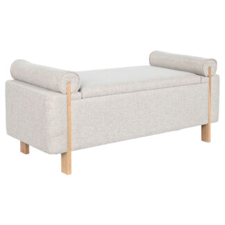 Σκαμπό Home ESPRIT Λευκό Φυσικό Ξύλο Τικ ίνα 32 x 32 x 75 cm