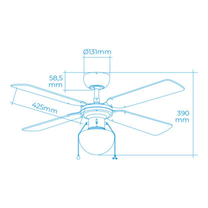 Ανεμιστήρας Οροφής με Φως EDM 33800 Caribe Λευκό 50 W