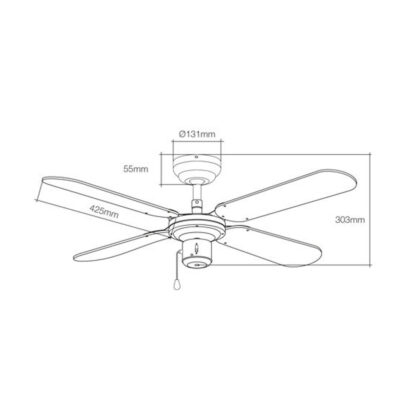 Ανεμιστήρας Οροφής EDM 33802 Báltico Λευκό 50 W ø 102 cm