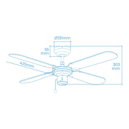 Ανεμιστήρας Οροφής EDM 33802 Báltico Λευκό 50 W ø 102 cm