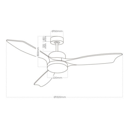 Ανεμιστήρας Οροφής με Φως EDM 33819 Báltico 20 W 2190 Lm