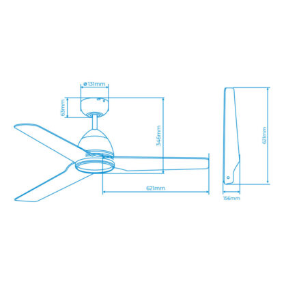 Ανεμιστήρας Οροφής EDM 33986 Java Λευκό 60 W Ø 130 cm