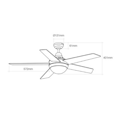 Ανεμιστήρας Οροφής με Φως EDM 33988 Adriatico Λευκό 60 W