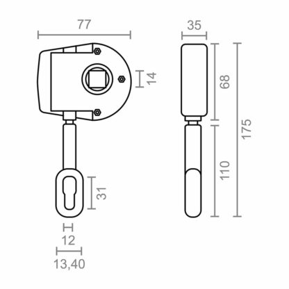 Μηχανισμός για τέντα Micel TLD05 Λευκό 7,7 x 3,5 x 17,5 cm Εγχειρίδιο 1:11