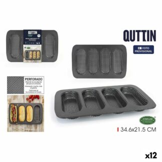 Φόρμα για Κέικ Quttin 20 x 5 cm Διάτρητο Αποσπώμενο (12 Μονάδες)