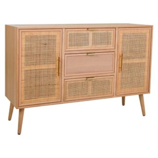 Puff Alexandra House Living Κρεμ Bamboo Σφουγγάρι Ξύλο MDF 50 x 30 x 50 cm