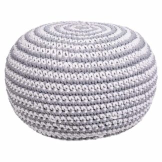 Puff Alexandra House Living Λευκό Καφέ πολυστερίνη 45 x 30 x 45 cm