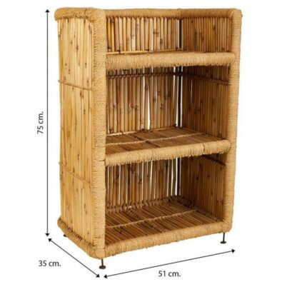 Ράφια Alexandra House Living Καφέ Bamboo Σχοινί 35 x 75 x 51 cm