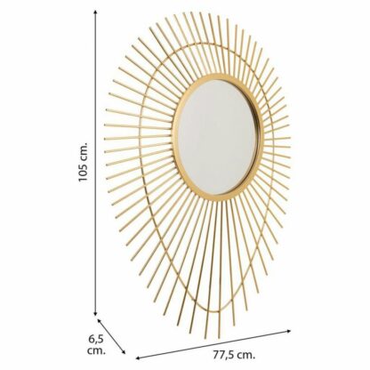 Τοίχο καθρέφτη Alexandra House Living Χρυσό Μέταλλο Γυαλί 6 x 105 x 77 cm