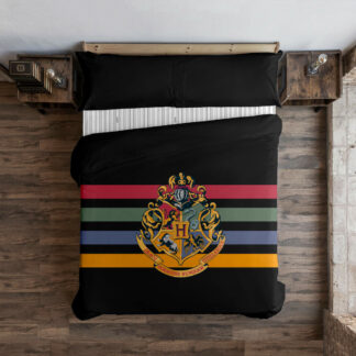 Κάλυψη παπλώματος Harry Potter Hogwarts Πολύχρωμο 175 Νήματα 260 x 240 cm Kρεβάτι 180 εκ