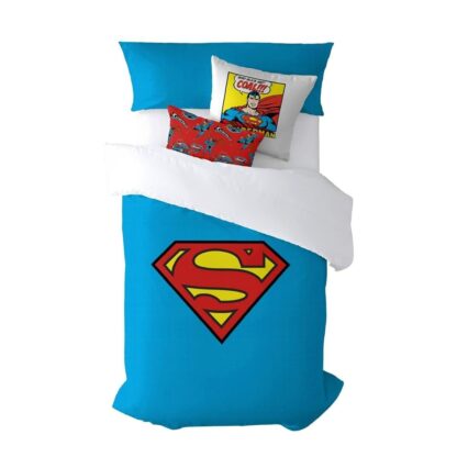 Κάλυψη παπλώματος Superman Superman Πολύχρωμο 175 Νήματα 260 x 240 cm