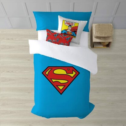 Κάλυψη παπλώματος Superman Superman Πολύχρωμο 175 Νήματα 260 x 240 cm