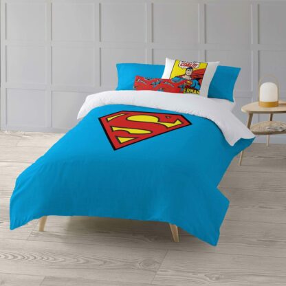 Κάλυψη παπλώματος Superman Superman Πολύχρωμο 175 Νήματα 260 x 240 cm