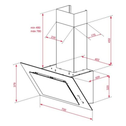 Συμβατικός Απορροφητήρας Teka 112930042 70 cm 700 m3/h 61 dB 280W Λευκό A+