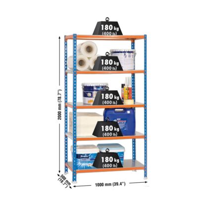 Ράφια Simon Rack Simonclick Plus 5/500 900 kg Μέταλλο 5 Ράφια (200 x 100 x 50 cm)