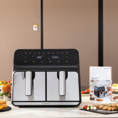 Φριτέζα με Αέρα InnovaGoods Fryinn Double 8000 Μαύρο 3400 W 8 L Ανοξείδωτο ατσάλι