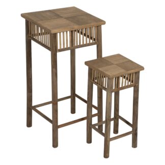 Βοηθητικό Τραπέζι Φυσικό Bamboo 50 x 50 x 48 cm 38,5 x 38,5 x 40 cm 2 Τεμάχια (x2)