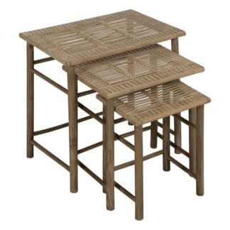 Βοηθητικό Τραπέζι Φυσικό Bamboo 50 x 50 x 48 cm 38,5 x 38,5 x 40 cm 2 Τεμάχια (x2)