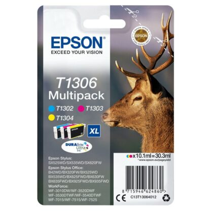 Epson Stag Multipack 3-colours T1306 DURABrite Ultra Ink - Αυθεντικό Φυσίγγιο μελάνης Τρίχρωμο