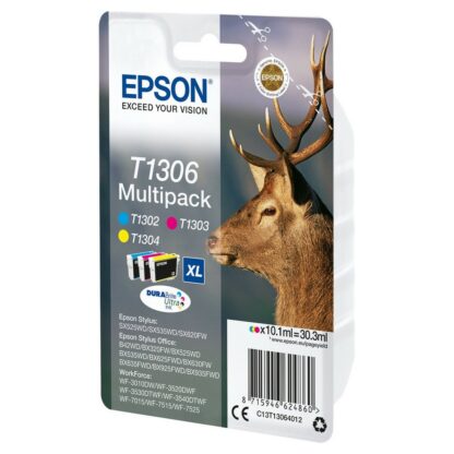 Epson Stag Multipack 3-colours T1306 DURABrite Ultra Ink - Αυθεντικό Φυσίγγιο μελάνης Τρίχρωμο