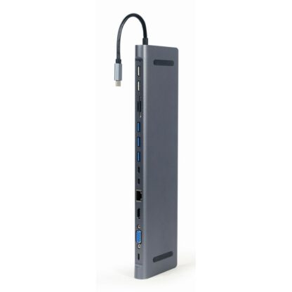 USB-C Hub GEMBIRD A-CM-COMBO9-01 Λευκό Γκρι