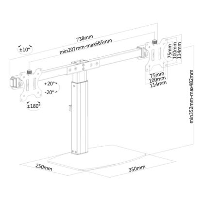 Επιτραπέζια Βάση για Οθόνη Neomounts FPMA-D865DBLACK 10-27" Μαύρο 27"