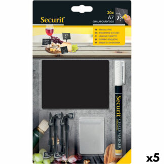 Σχιστόλιθος Securit Με υποστήριξη Ρύθμιση 5,2 x 7,4 cm 20 Μονάδες Μαύρο