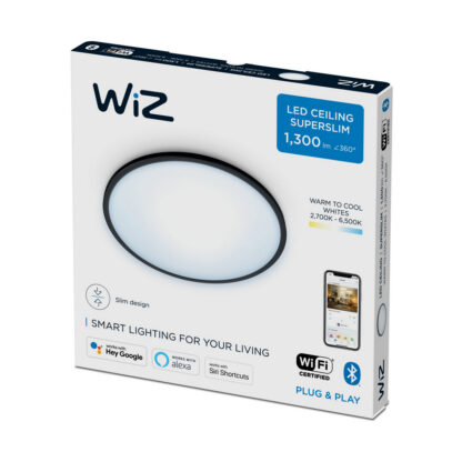 Φωτιστικό Οροφής Philips Wiz 14 W ø 24,2 x 2,3 cm Λευκό Μαύρο Πολύχρωμο Μέταλλο Αλουμίνιο (2700 K) (6500 K)