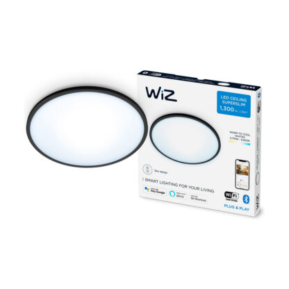 Φωτιστικό Οροφής Philips Wiz 14 W ø 24,2 x 2,3 cm Λευκό Μαύρο Πολύχρωμο Μέταλλο Αλουμίνιο (2700 K) (6500 K)