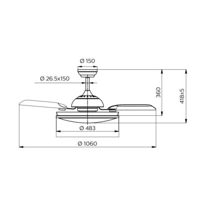 Ανεμιστήρας Οροφής με Φως Philips Atlas Λευκό 35 W 28 W 4500 Lm