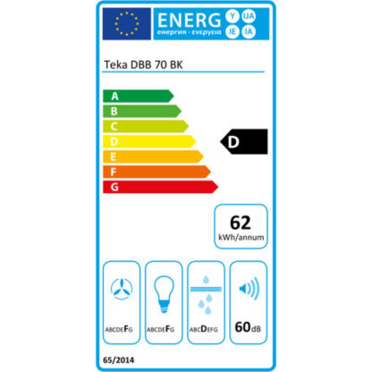 Συμβατικός Απορροφητήρας Teka DBB70 70 cm 380 m3/h 60 dB 195W Μαύρο