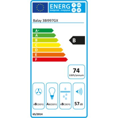 Συμβατικός Απορροφητήρας Balay 3BI997GX 90 cm 754 m3/h 250W B Ασημί Χάλυβας