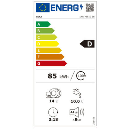 Πλυντήριο πιάτων Teka DFS 76810 Τιτάνιο 60 cm