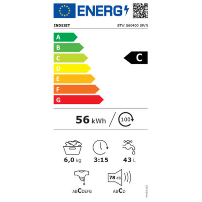 Πλυντήριο ρούχων Indesit BTWS60400SPN 6 Kg